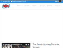 Tablet Screenshot of nursing-agency.com.au